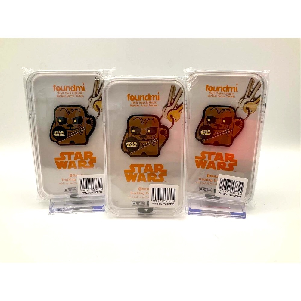 Disney Star Wars Chewbacca Bluetooth Find My Keys Tracker Key Chain Fob Lot Of 3